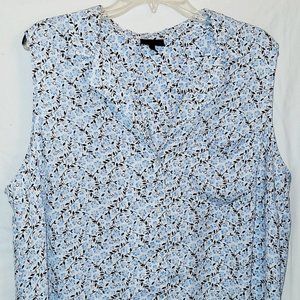 WHO WHAT WEAR Sleeveless Collared Summer Blouse 2X